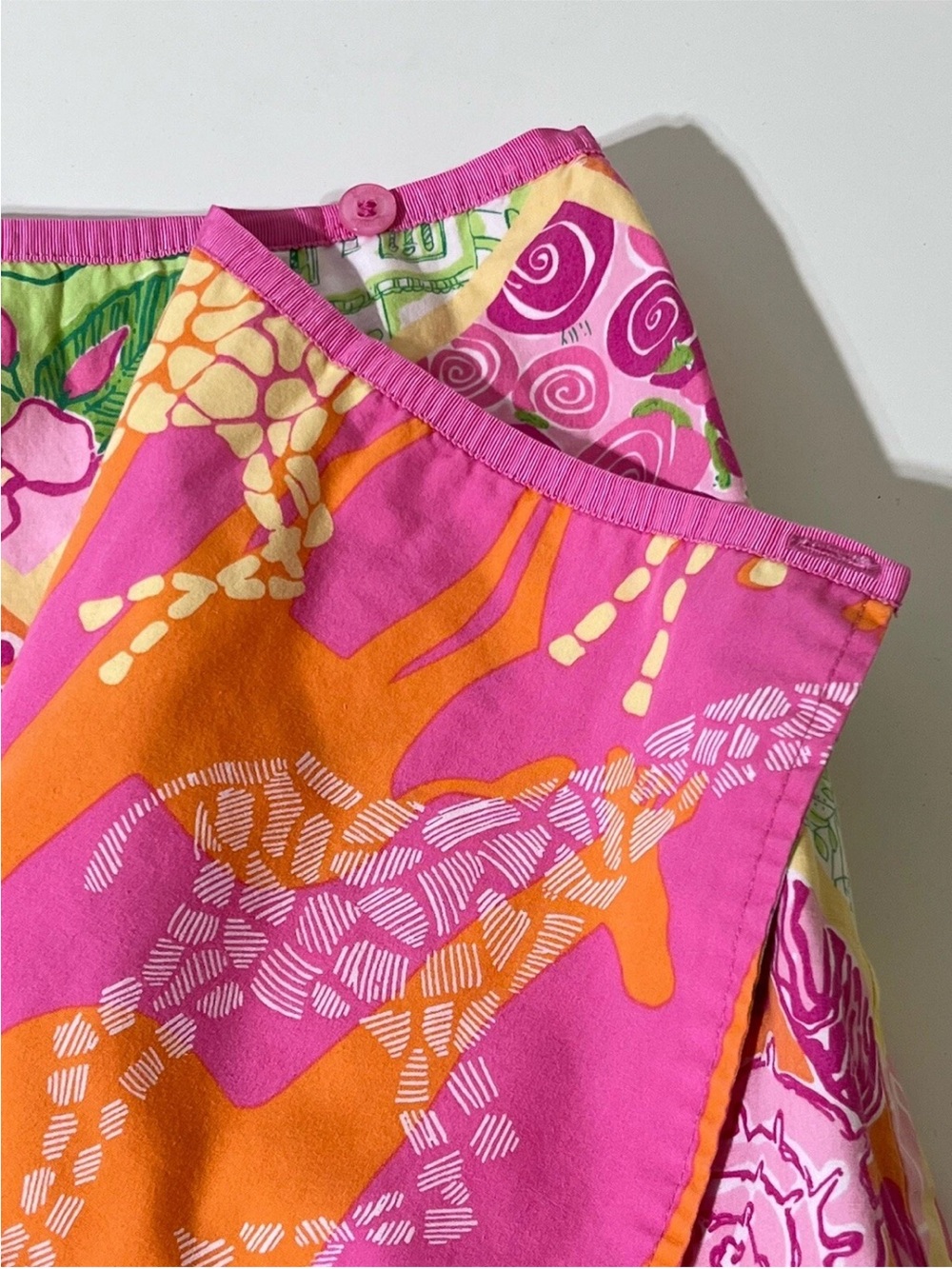Lilly Pulitzer Reversible Wrap Skirt - Giraffe print and Patchwork Print - 10